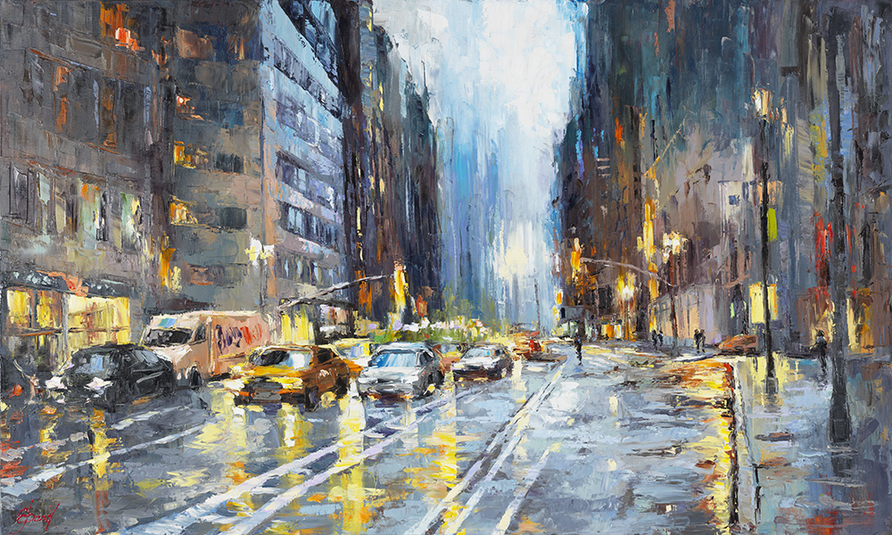 Elena Bond - Timeless New York-36 x 60 Painting on Canvas